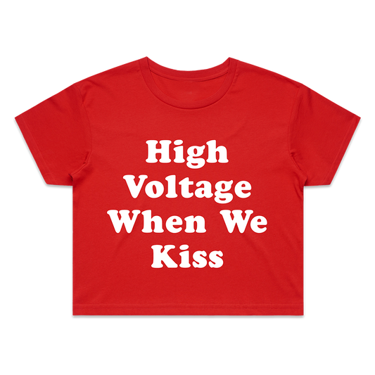 High Voltage Red Crop Tee