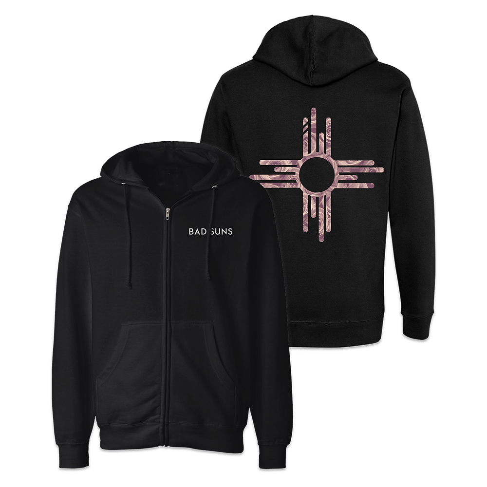 L & P Logo Black Zip Front Hoodie