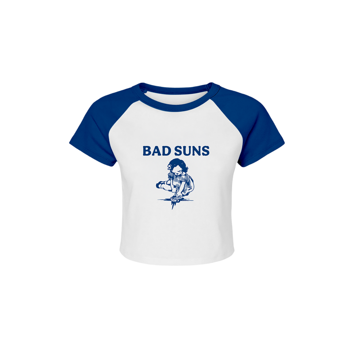 Doodle Girl Raglan Baby Crop Tee